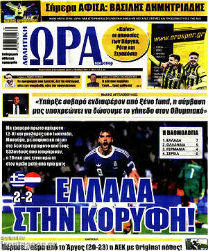 Πρωτοσέλιδο Η Ώρα των Σπορ – 2 Οκτωβρίου 2026